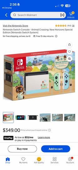Nintendo switch 1 animal crossing edition with the game.