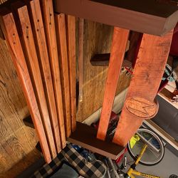 Homeade Stained White Oak Wooden Bench