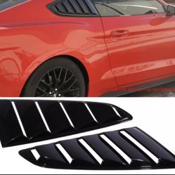 Fits 15-22 Ford Mustang OE Factory Side Window Louvers Painted Gloss Black