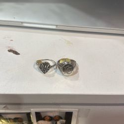 2 Rings Pure Silver Antiques 