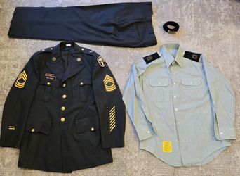 Full U.S Army Military Uniform Jacket Pant Shirt Belt
