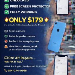 iPhone XR – 64GB
🔓 Factory Unlocked💥 ONLY $179 💥
