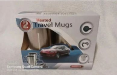 Set Of Two 16 OZ Stainless steel heated travel mugs