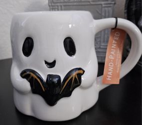 Ghost Holding Bat Mug