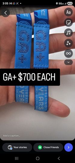 GA+ WRISTBANDS FOR $700 EACH