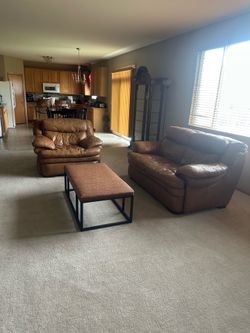 Leather Chair and Love Seat