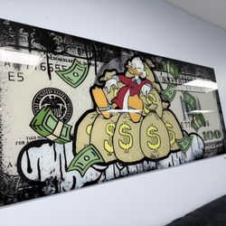Scrooge Tempered Glass Wall Art 60”x24”