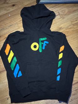 Off-White Kids Rainbow Graphic Hoodie Black – Size Kids L / Men’s XS-S
