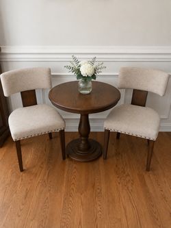 Brand new a set of 2  khaki Upholstered Dining Chair with Thickened Cushion, Solid Wood Legs
