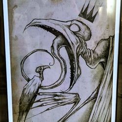 "Baby Bird" artwork in frame