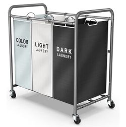 ROMOON Laundry Sorter Hamper 3 Section
