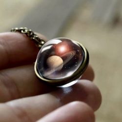 Galaxy Space Double Sided Necklace