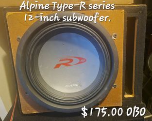 Alpine Type-R 12-inch car subwoofer, w/enclosure