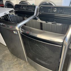Graphite steel LG washer  5.7 cu.ft and dryer 9.0  electric   mega capacity