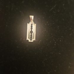 Silver Razor Blade Pendant 