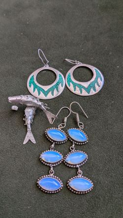 Vintage Silver Dangle Earring Lot