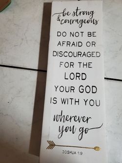 Joshua 1:9 Inspirational Wood Wall Sign