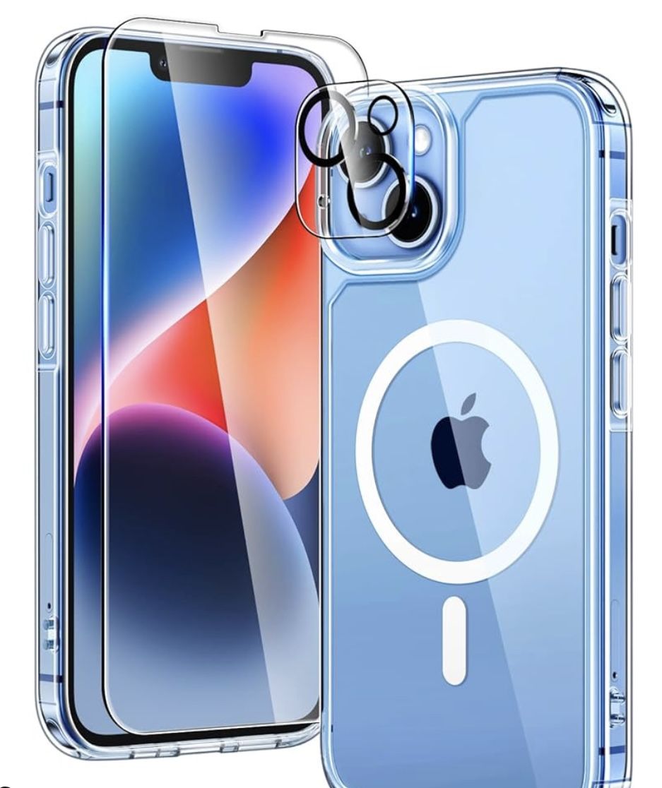 TAURI 5-in-1 Magnetic for iPhone 13 Case for iPhone 14 Case [Designed for Magsaf