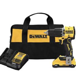 DEWALT ATOMIC 20-Volt Lithium-Ion Cordless 1/2 in. Compact Hammer Drill with 3.0Ah Battery, Charger and Bag