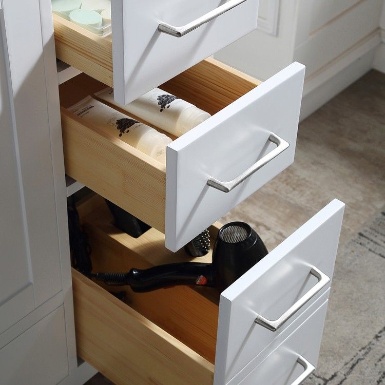 36 inch Carrara Marble Top White Bathroom Vanity Set Clearance Sale for