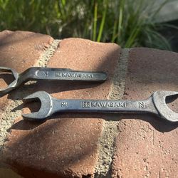 2 - Kawasaki Wrenches --- 32mm Hex Head + 19 & 22mm Open End