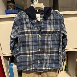 Carters Plaid Hooded Shirt & Pants 3T