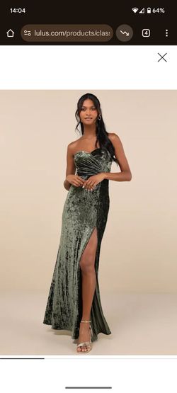 Women's Velvet Pleated Strapless Maxi Dress Size XS