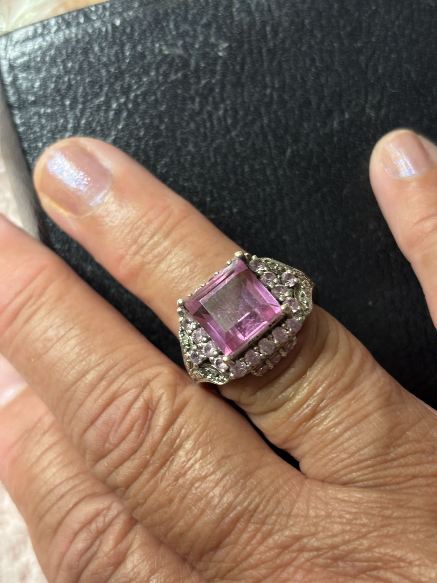 Pink CZ Diamond.. With Real Sapphires In Pink