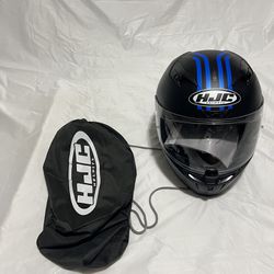  HJC i10 Strix Full Face Motorcycle Helmet Matte Black/Blue Size XL