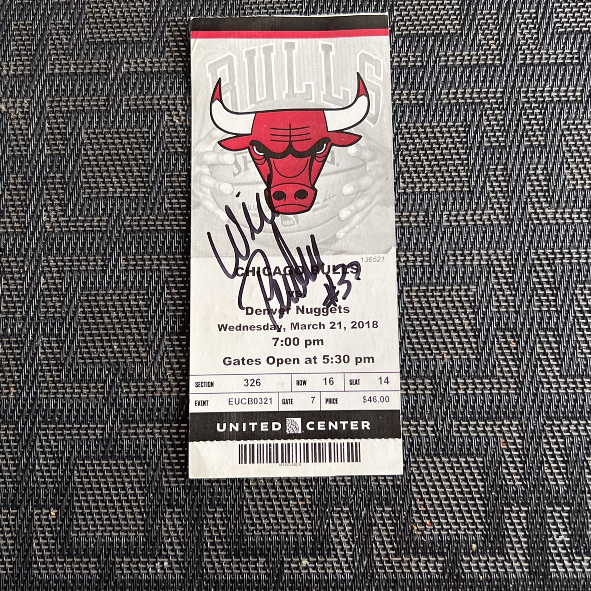 Will Purdue Autographed Game Ticket