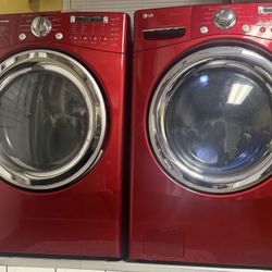 LG Red Front Load Washer And Dryer 
