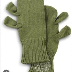 Military Wool Cold WeatherTrigger Finger Mittens  