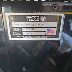 Matco tools cart with tools