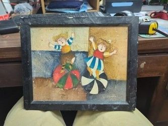 Joyce Roybal Original Signed Vintage Framed Painting Used Artwork