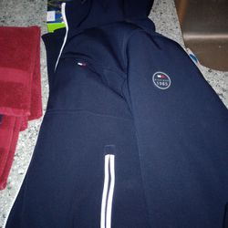 Tommy Hilfiger Blue Jacket With Hood - Size XL