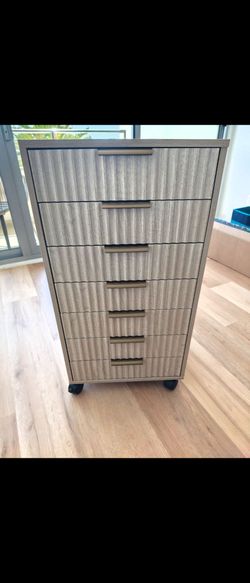 7 drawer file cabinet with wheels light walnut