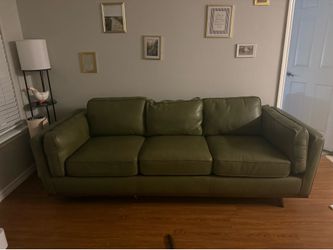 Green leather couch