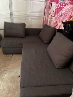 Gray Sectional Sleeper Sofa with Storage