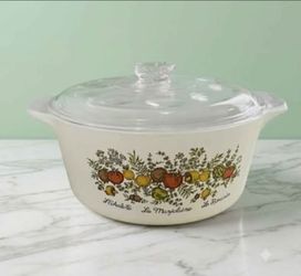 RARE CORNING WARE Spice of Life B-4-B, 07-76-11, 4 QT Casserole Dimpled Lid Vintage.