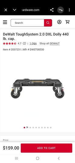 DeWalt ToughSystem 2.0 DXL Dolly 440 lb. cap.
