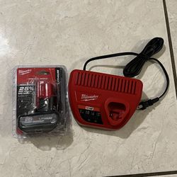 Milwaukee M12 XC 5.0Ah High Output Battery + M12 Charger Combo
