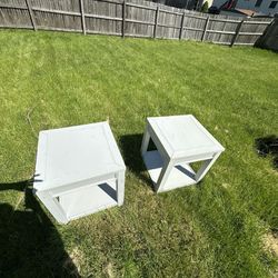 2 Light Gray End Tables/ Night Stands