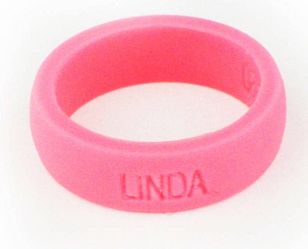 Personalized silicone ring crossfit fitness ring pink 5.5 mm width 2 mm thickness