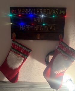 Christmas Stocking Stuffer Sign with LED Lights
