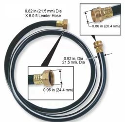 0.82 in Dia x 6.0 ft Female and Male Leader Hose