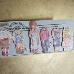 1991 Vintage Bethany Farms Wooden Paper Dolls Country Andy Lynn 8008