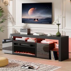Kymberlyn Fireplace TV Stand with Charging Station