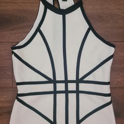 NWOT Karen Millen Bandage Knit Contrast Halter Top sz M