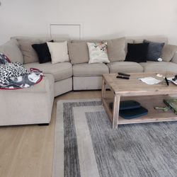 $350.00 - Living Spaces (3) Piece Sectional Couch Set; 6.4" Ft X 10.3" Ft 