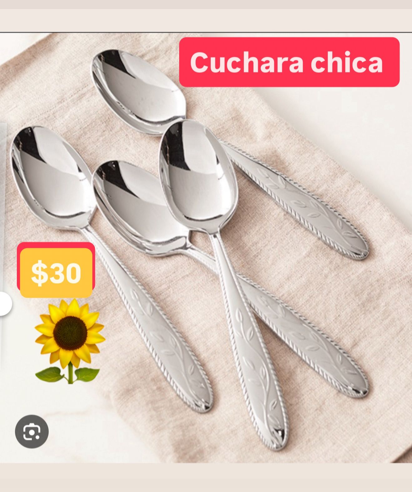 Cucharitas Para Café Set De 4 Acero Inoxidable Princess House